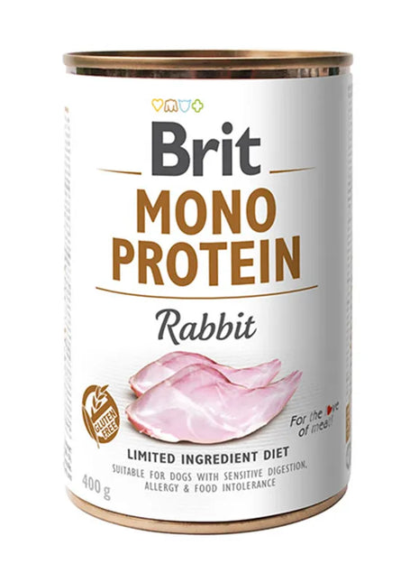 Brit Mono Protein Królik 400 g – monobiałkowa karma mokra dla psa z alergią i wrażliwym układem pokarmowym