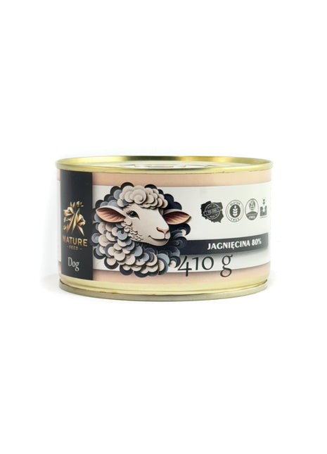 Jagnięcina 80% – duoproteinowa mokra karma dla psów