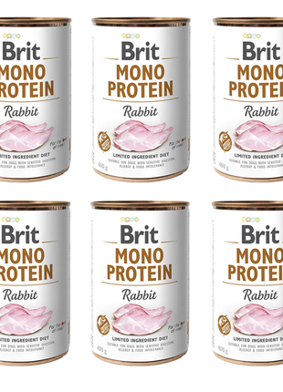 Brit Mono Protein Królik 400 g – monobiałkowa karma mokra dla psa z alergią i wrażliwym układem pokarmowym