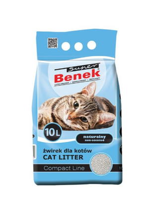 Super Benek COMPACT Naturalny – żwirek bentonitowy dla kota o drobnym uziarnieniu