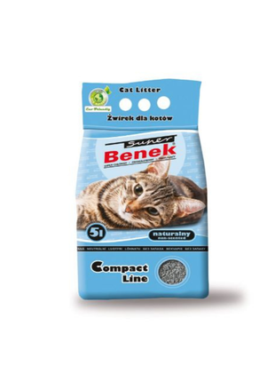 Super Benek COMPACT Naturalny – żwirek bentonitowy dla kota o drobnym uziarnieniu