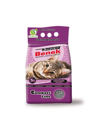Super Benek COMPACT Lawenda – żwirek bentonitowy dla kota z lawendowym zapachem