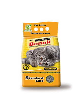 Super Benek STANDARD Naturalny – gruboziarnisty żwirek bentonitowy dla kota