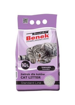 Super Benek STANDARD Lawenda – gruboziarnisty żwirek bentonitowy dla kota